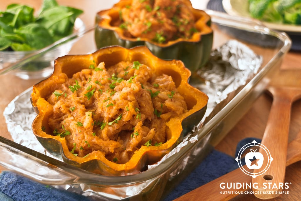 Baked Acorn Squash with Pineapple.