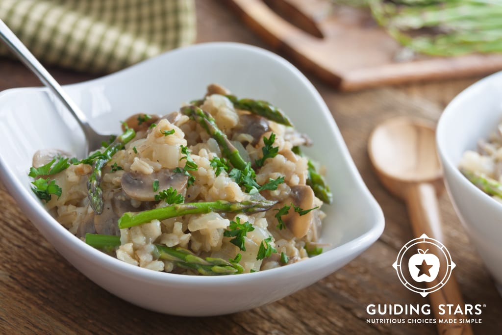 Brown Rice Pilaf with Asparagus & Mushrooms