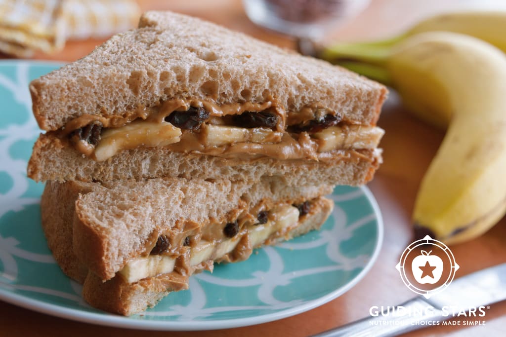 Peanut Butter, Banana & Raisin Sandwich