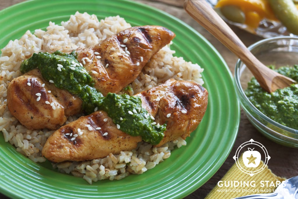 Grilled Chicken Tenders with Cilantro Pesto