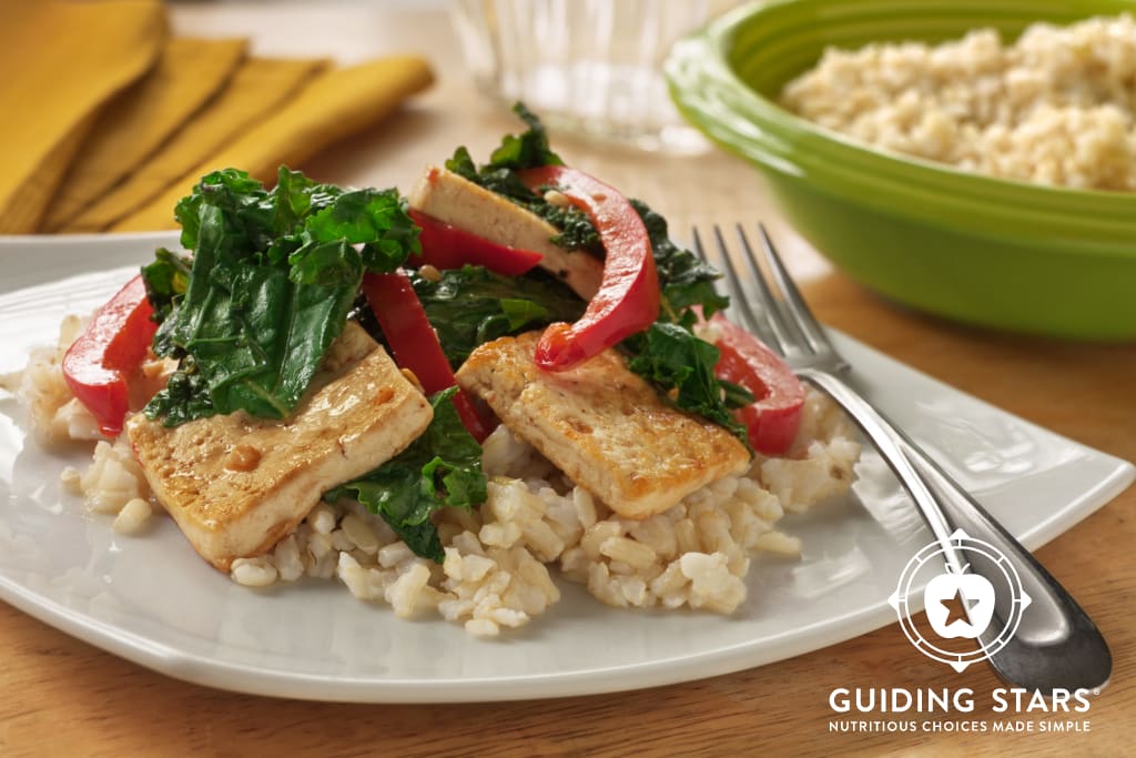 Spicy Tofu Stir-Fry with Kale and Red Peppers