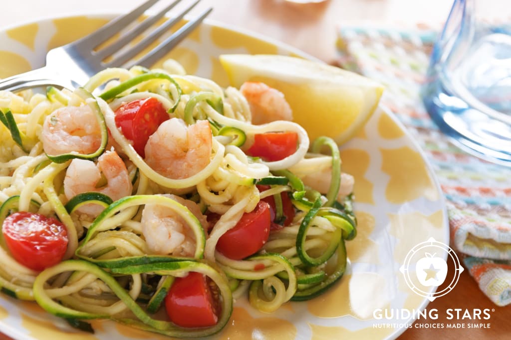 Lemon-Garlic Zoodles with Shrimp