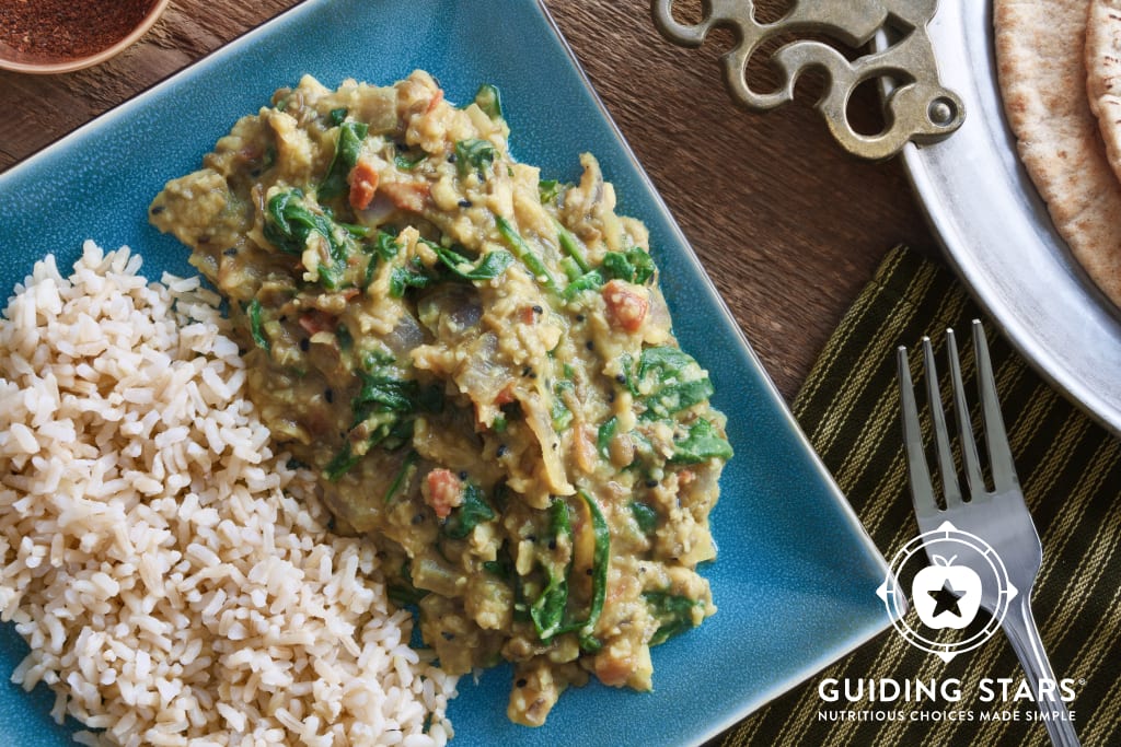 Moong Dal (Split Mung Beans) and Spinach