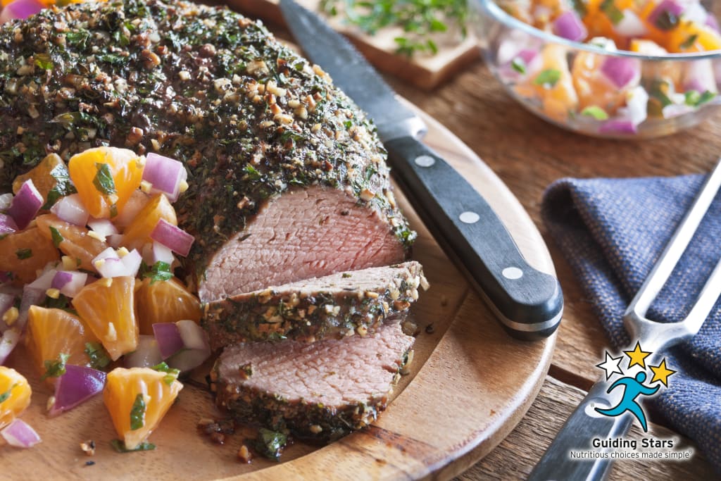 Herb Rubbed Roast Beef with Orange Salsa