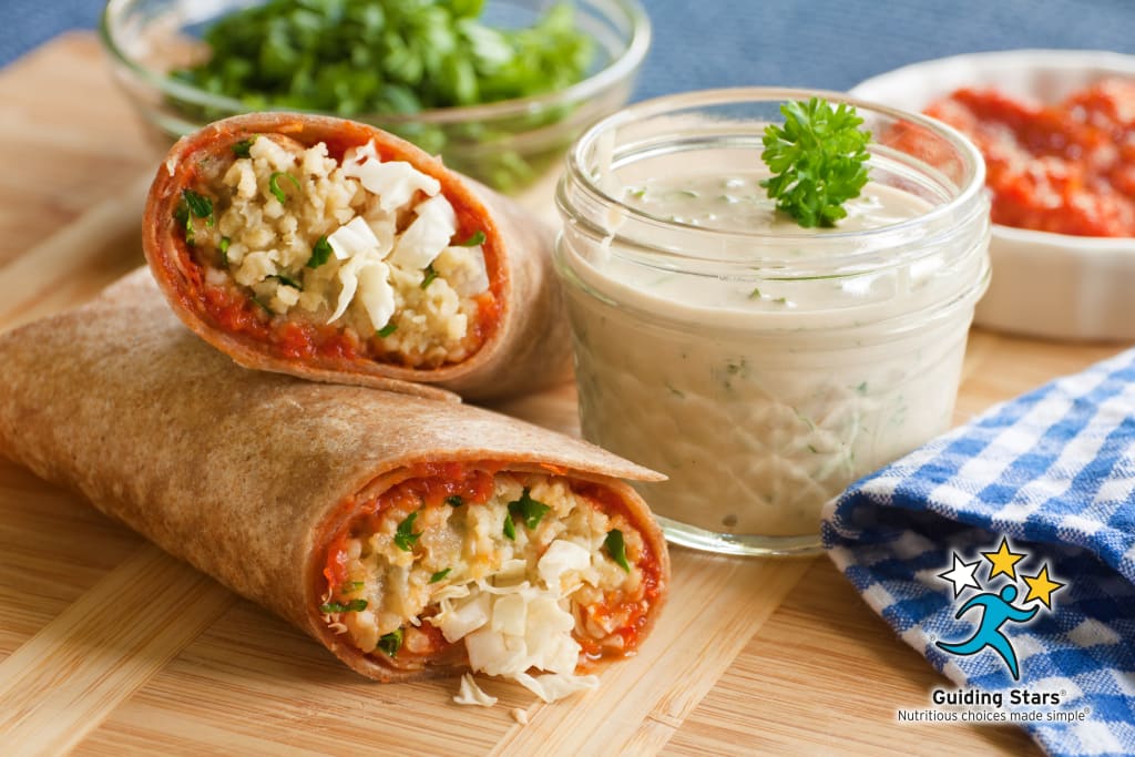 Spicy Lentil Wraps with Red Pepper Paste and Tahini Sauce