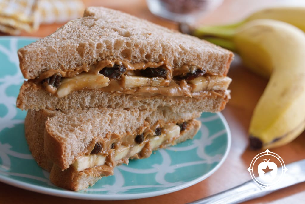 Peanut Butter, Banana & Raisin Sandwich