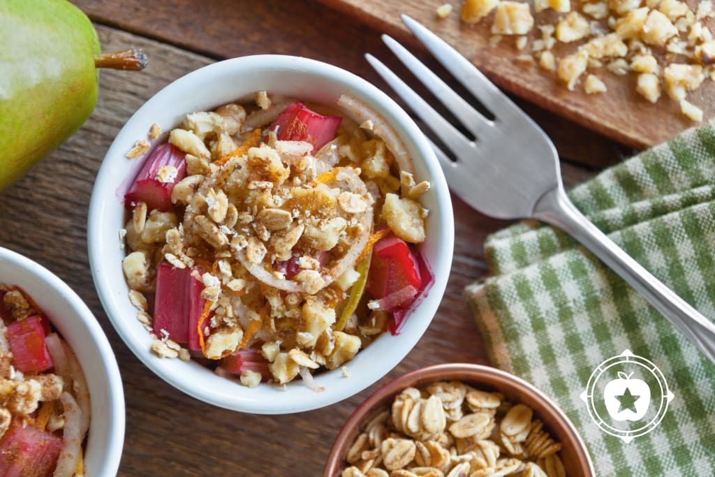 Rhubarb-Pear Nests