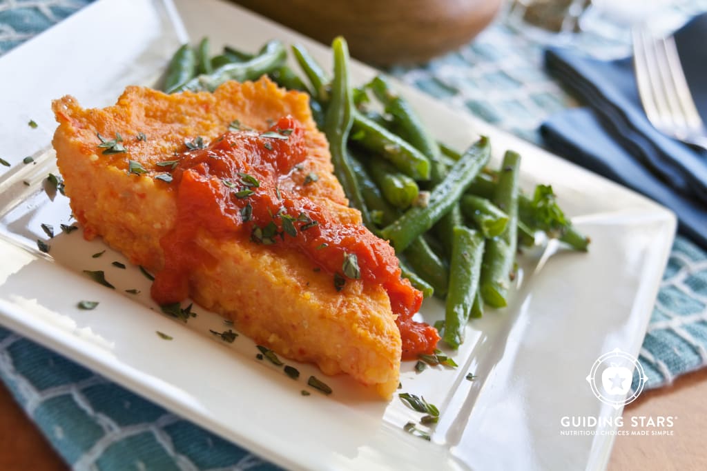 Creamy Polenta with Roasted Red Pepper Coulis
