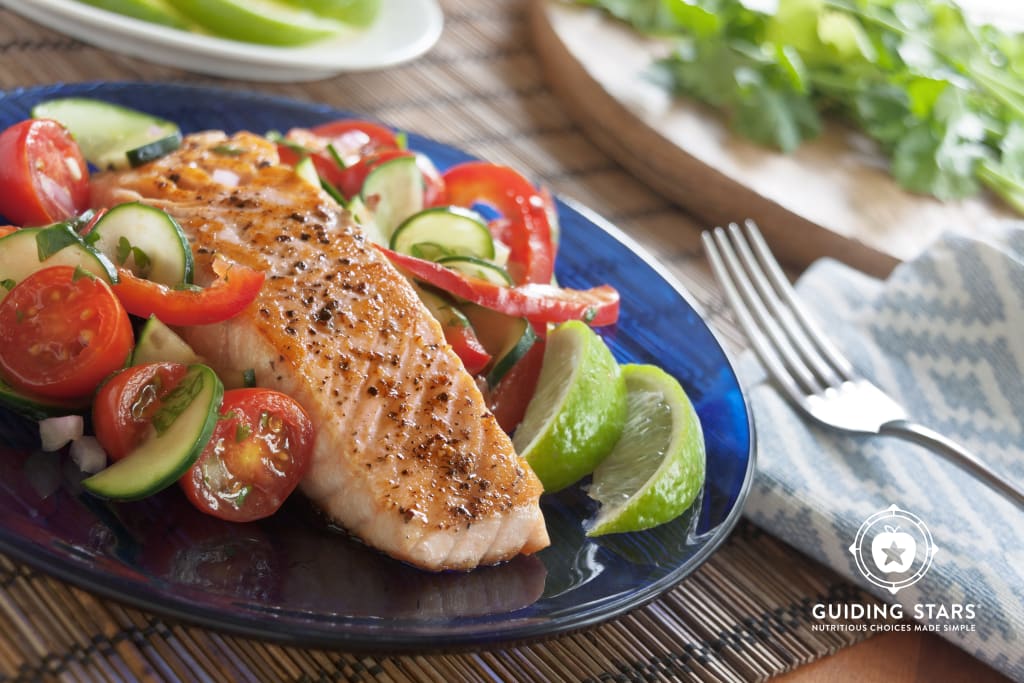 Seared Salmon with Cilantro-Cucumber Salsa