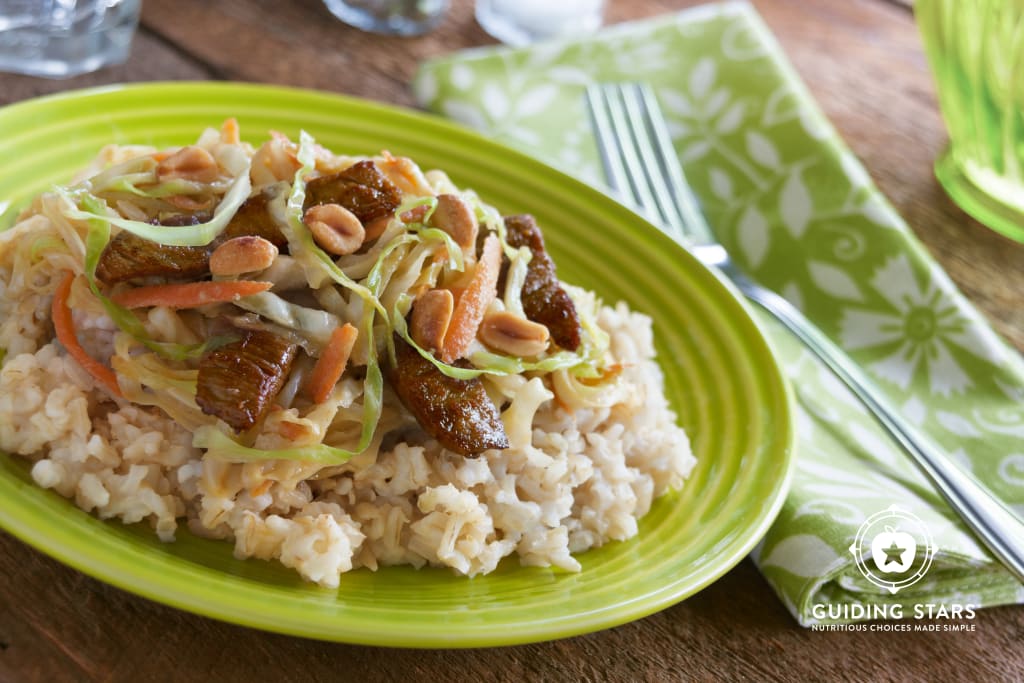 Beef and Cabbage Stir-Fry with Peanut Sauce