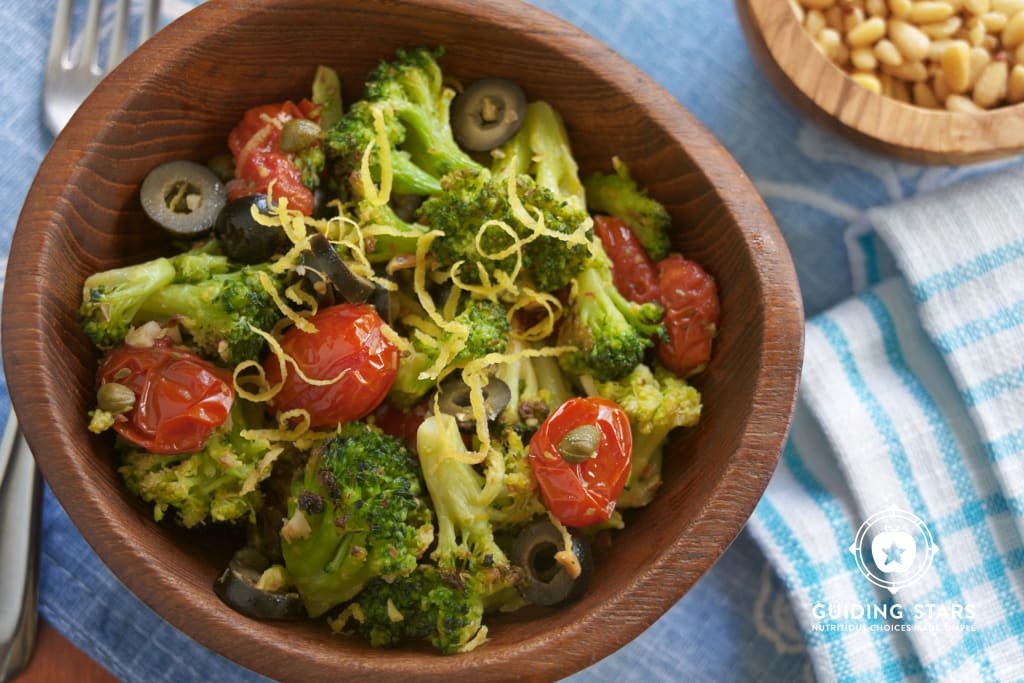Mediterranean Roasted Broccoli & Tomatoes