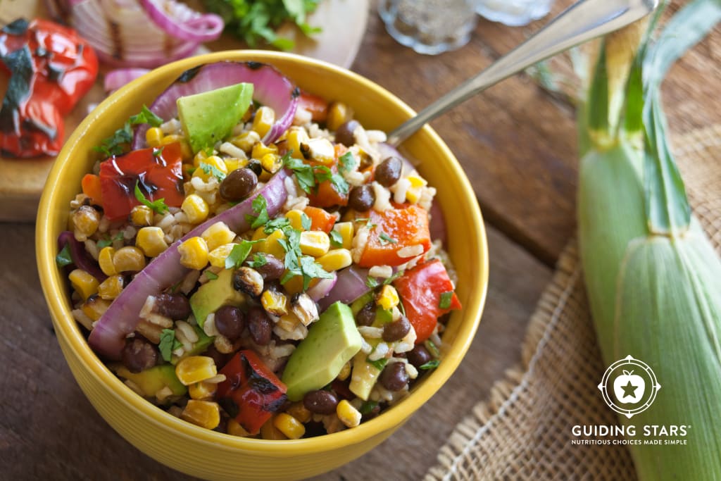 Grilled Corn Salad with Black Beans & Rice