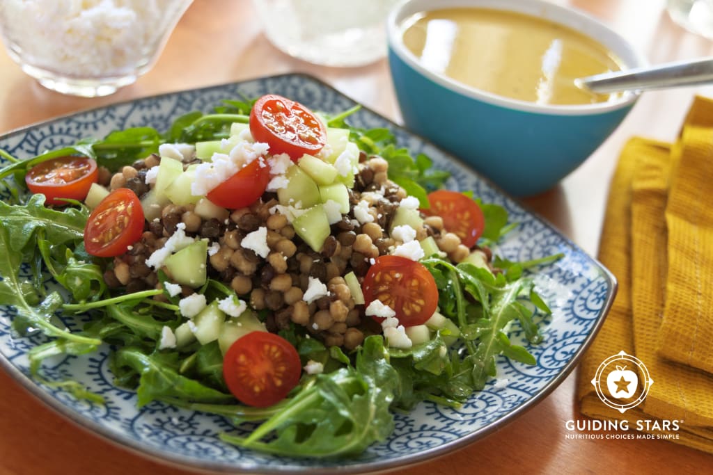 Couscous, Lentil & Arugula Salad with Garlic-Dijon Vinaigrette