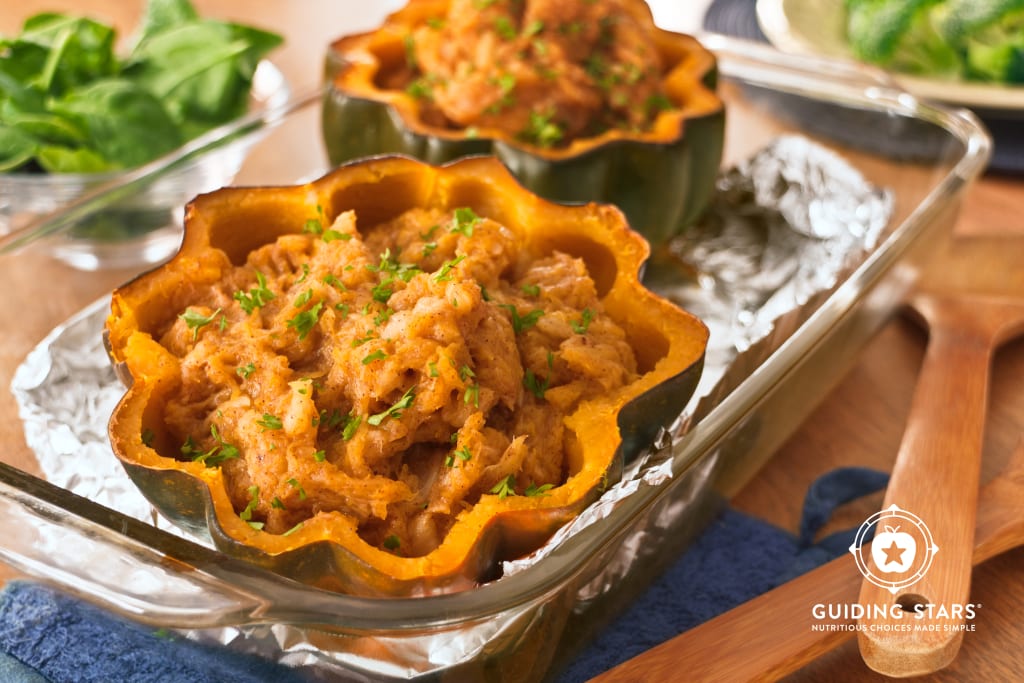 Baked Acorn Squash with Pineapple.