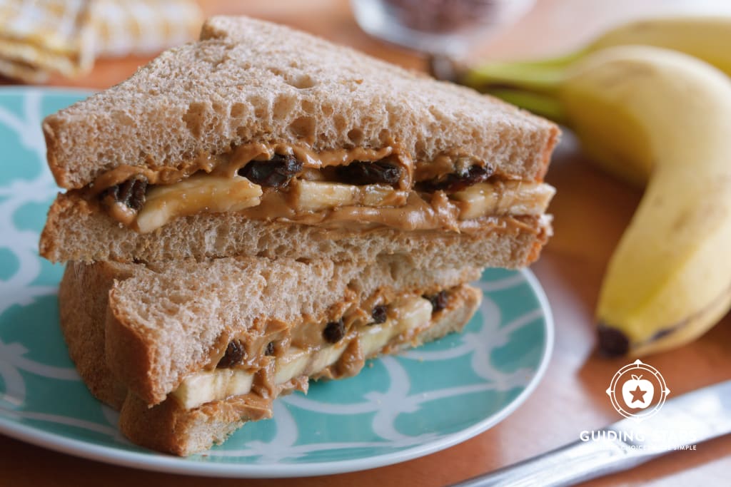 Peanut Butter, Banana & Raisin Sandwich
