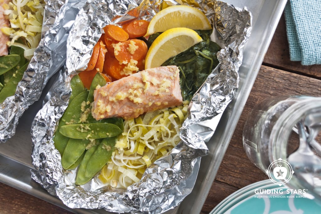 Oven-Baked Salmon with Snow Peas