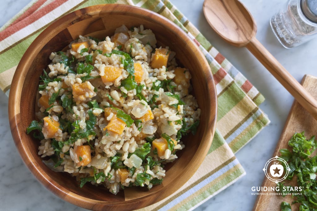 Winter Squash & Kale Risotto with Pine Nuts