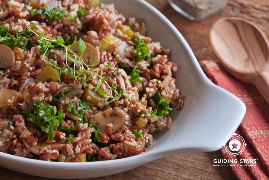 Rice & Quinoa Dressing With Mushrooms & Kale