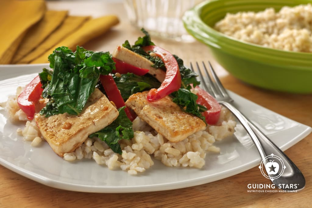 Spicy Tofu Stir-Fry with Kale and Red Peppers
