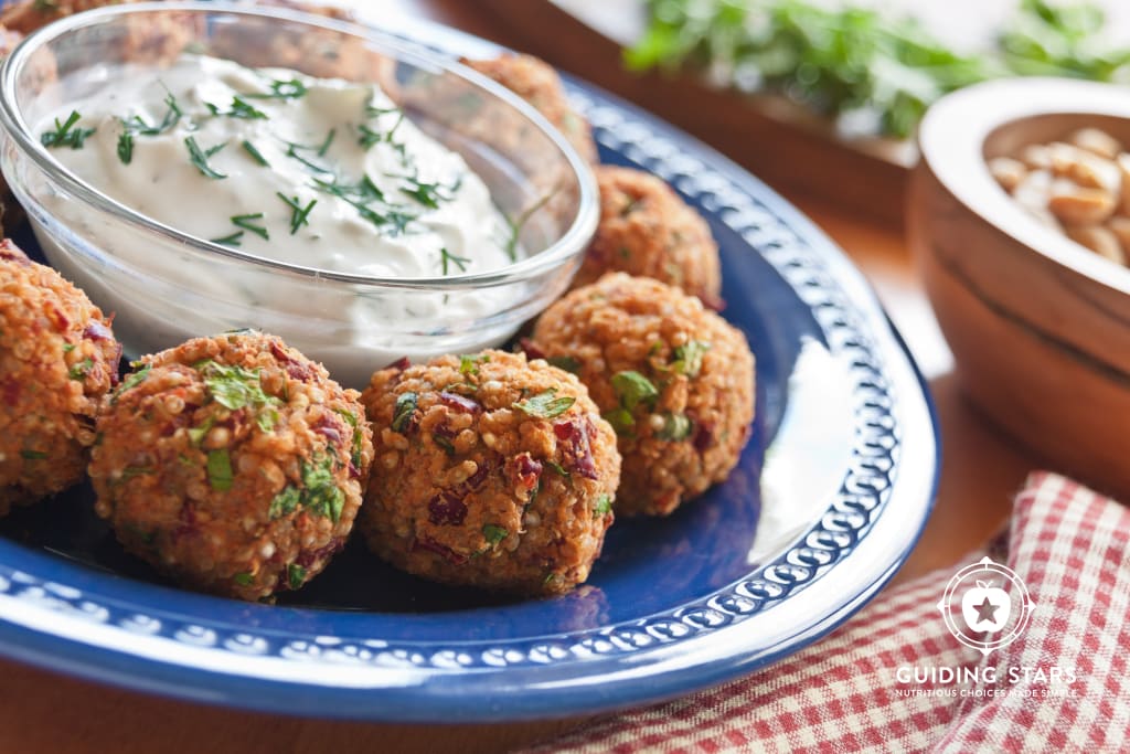 Quinoa Pizza Balls with Ranch Sauce