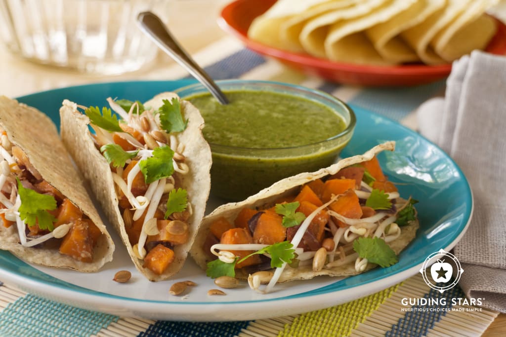 Sweet Potato Tacos with Cilantro Sauce