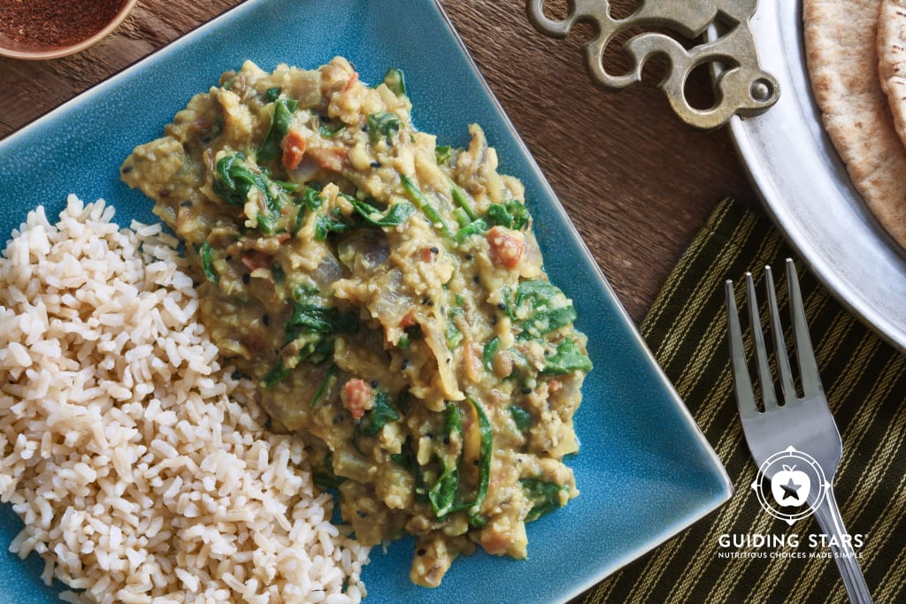 Moong Dal (Split Mung Beans) and Spinach
