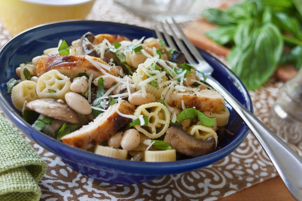 [NEW] Pasta With Grilled Chicken, White Beans & Mushrooms