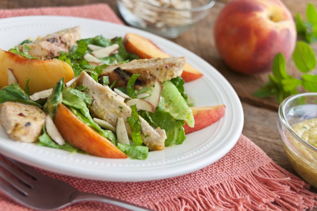 [NEW] Romaine Salad With Chicken, Peaches & Mint