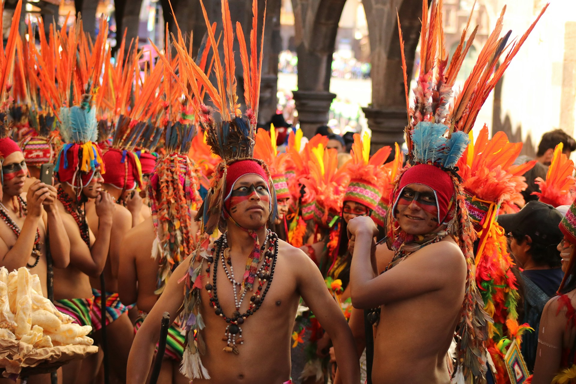 People wearing costumes at Inti Raymi