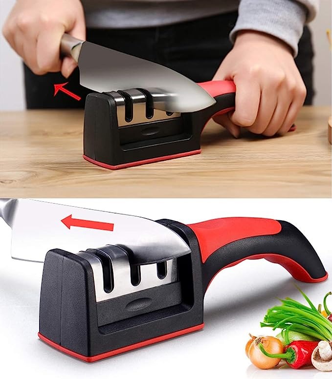 3-Stage Professional Knife Sharpener | Manual Kitchen Knife Sharpening Tool — Buy Online at Best Price in Pakistan on FlipcartPK