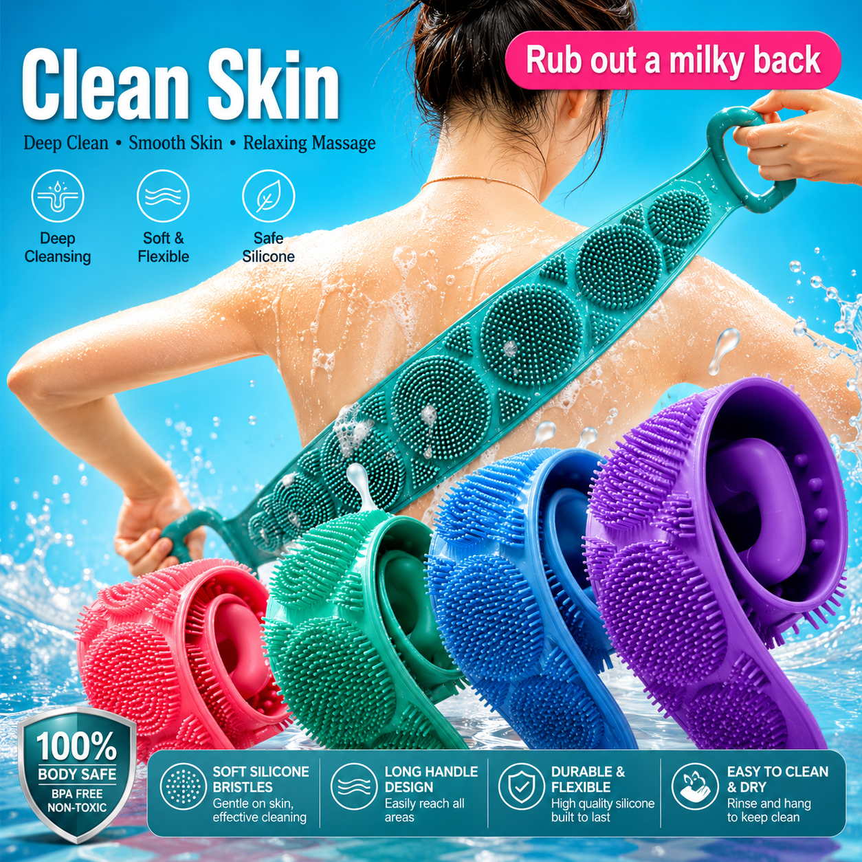 Double Side Bath Towel Scrubber - Random Color — Buy Online at Best Price in Pakistan on FlipcartPK