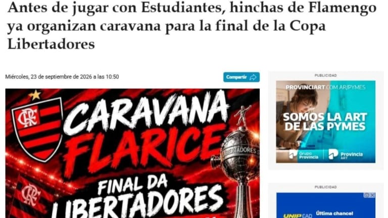 Torcida do Flamengo organiza caravana para final da Libertadores e irrita argentinos