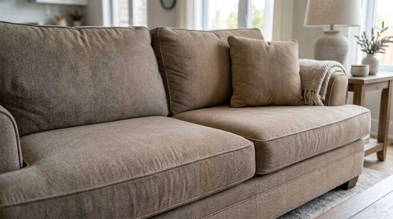 Sofá após higienização profunda MAXX Clean