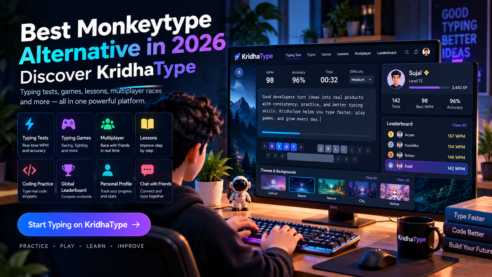 Best Monkeytype Alternative in 2026 | KridhaType