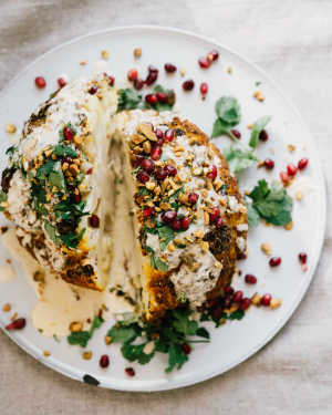 Whole Roasted Cauliflower w/ Tahini Drizzle