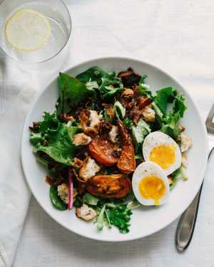 Breakfast Salad w/ Roasted Tomatoes & Jammy Eggs
