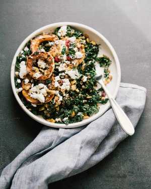 Delicata Squash Salad w/ Pistachios & Marinated Lentils