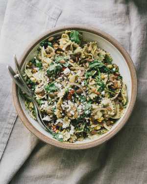 Street Corn Pasta Salad w/ Cilantro Pesto