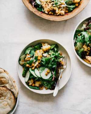 Sheet Pan Chicken & Cauliflower Salad Plates