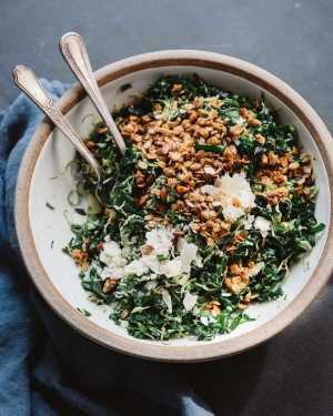 Brussels & Kale Slaw w/ Parm & Savory Granola