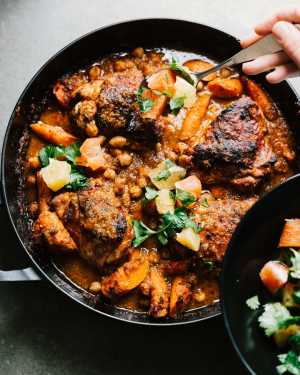 Ottolenghi’s Berbere Braised Chicken w/ Chickpeas & Carrots