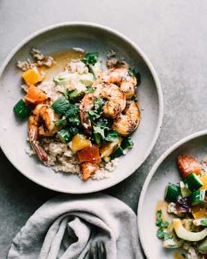 Citrus Shrimp Coconut Rice Bowls