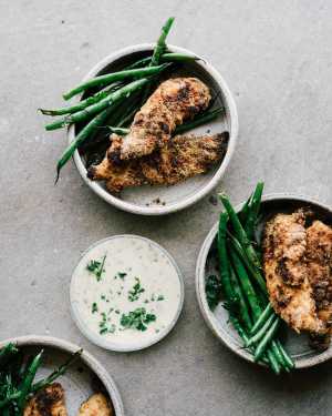 Almond Crusted Chicken Tenders w/ Homemade Ranch