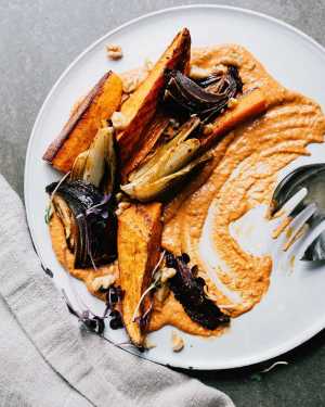 Roasted Vegetable Platter w/ Red Pepper Dip