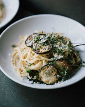 Crispy Zucchini & Creamy Parm Pasta