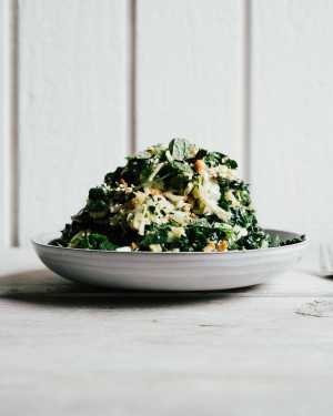 Kale Crunchy Salad w/ Miso Vinaigrette