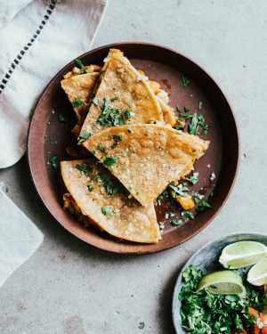 Smoky Red Pepper & White Bean Quesadillas