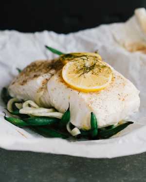 Halibut Packs w/ Fennel & Green Beans