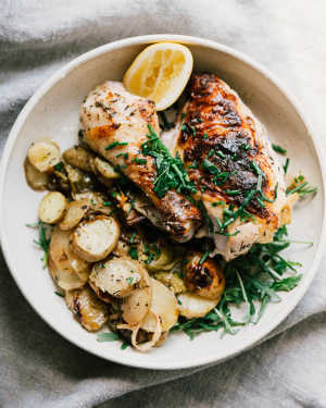 Herby Buttermilk Chicken w/ Potatoes & Leeks