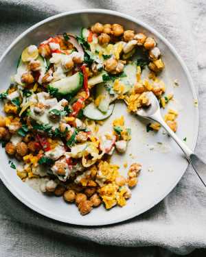 Golden Rice & Crispy Chickpea Bowls